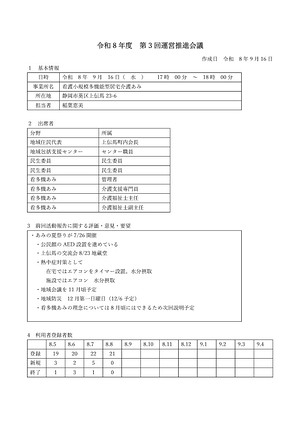 第3回運営推進会議議事録
